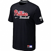Philadelphia Phillies Nike Short Sleeve Practice T-Shirt Black,baseball caps,new era cap wholesale,wholesale hats