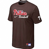 Philadelphia Phillies Nike Short Sleeve Practice T-Shirt Brown,baseball caps,new era cap wholesale,wholesale hats