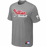 Philadelphia Phillies Nike Short Sleeve Practice T-Shirt L.Grey,baseball caps,new era cap wholesale,wholesale hats