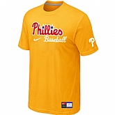 Philadelphia Phillies Nike Short Sleeve Practice T-Shirt Yellow,baseball caps,new era cap wholesale,wholesale hats