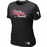 Philadelphia Phillies Nike Women's Black Short Sleeve Practice T-Shirt,baseball caps,new era cap wholesale,wholesale hats