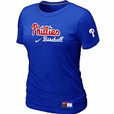 Philadelphia Phillies Nike Women's Blue Short Sleeve Practice T-Shirt,baseball caps,new era cap wholesale,wholesale hats