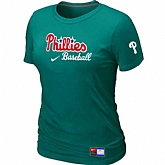 Philadelphia Phillies Nike Women's L.Green Short Sleeve Practice T-Shirt,baseball caps,new era cap wholesale,wholesale hats