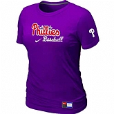 Philadelphia Phillies Nike Women's Purple Short Sleeve Practice T-Shirt,baseball caps,new era cap wholesale,wholesale hats