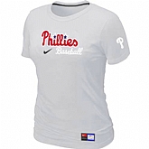 Philadelphia Phillies Nike Women's White Short Sleeve Practice T-Shirt,baseball caps,new era cap wholesale,wholesale hats