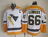 Pittsburgh Penguins #66 Mario Lemieux CCM White Yellow  Jerseys,baseball caps,new era cap wholesale,wholesale hats