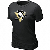 Pittsburgh Penguins Big & Tall Women's Logo Black T-Shirt,baseball caps,new era cap wholesale,wholesale hats
