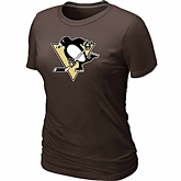 Pittsburgh Penguins Big & Tall Women's Logo Brown T-Shirt,baseball caps,new era cap wholesale,wholesale hats