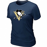 Pittsburgh Penguins Big & Tall Women's Logo D.Blue T-Shirt,baseball caps,new era cap wholesale,wholesale hats