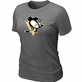 Pittsburgh Penguins Big & Tall Women's Logo D.Grey T-Shirt,baseball caps,new era cap wholesale,wholesale hats