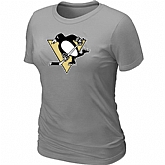 Pittsburgh Penguins Big & Tall Women's Logo L.Grey T-Shirt,baseball caps,new era cap wholesale,wholesale hats