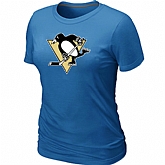 Pittsburgh Penguins Big & Tall Women's Logo L.blue T-Shirt,baseball caps,new era cap wholesale,wholesale hats