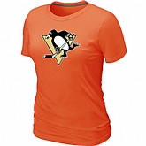 Pittsburgh Penguins Big & Tall Women's Logo Orange T-Shirt,baseball caps,new era cap wholesale,wholesale hats