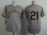 Pittsburgh Pirates #21 Roberto Clemente Throwback 1953 Gray Jerseys,baseball caps,new era cap wholesale,wholesale hats