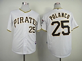 Pittsburgh Pirates #25 Polanco White Jerseys,baseball caps,new era cap wholesale,wholesale hats