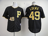 Pittsburgh Pirates #49 Jeff Locke Black Jerseys,baseball caps,new era cap wholesale,wholesale hats