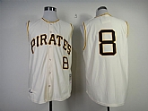 Pittsburgh Pirates #8 Willie Stargell Cream Throwback Without Sleeves Jerseys,baseball caps,new era cap wholesale,wholesale hats