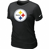 Pittsburgh Steelers Black Women's Logo T-Shirt,baseball caps,new era cap wholesale,wholesale hats