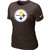 Pittsburgh Steelers Brown Women's Logo T-Shirt,baseball caps,new era cap wholesale,wholesale hats