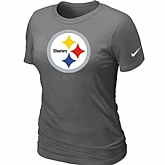 Pittsburgh Steelers D.Grey Women's Logo T-Shirt,baseball caps,new era cap wholesale,wholesale hats