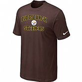 Pittsburgh Steelers Heart & Soul Brown T-Shirt,baseball caps,new era cap wholesale,wholesale hats