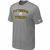 Pittsburgh Steelers Heart & Soul Light grey T-Shirt,baseball caps,new era cap wholesale,wholesale hats
