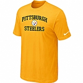 Pittsburgh Steelers Heart & Soul Yellow T-Shirt,baseball caps,new era cap wholesale,wholesale hats