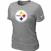 Pittsburgh Steelers L.Grey Women's Logo T-Shirt,baseball caps,new era cap wholesale,wholesale hats