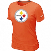 Pittsburgh Steelers Orange Women's Logo T-Shirt,baseball caps,new era cap wholesale,wholesale hats