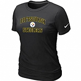 Pittsburgh Steelers Women's Heart & Soul Black T-Shirt,baseball caps,new era cap wholesale,wholesale hats