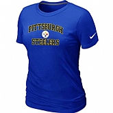 Pittsburgh Steelers Women's Heart & Soul Blue T-Shirt,baseball caps,new era cap wholesale,wholesale hats