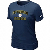 Pittsburgh Steelers Women's Heart & Soul D.Blue T-Shirt,baseball caps,new era cap wholesale,wholesale hats