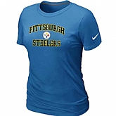 Pittsburgh Steelers Women's Heart & Soul L.blue T-Shirt,baseball caps,new era cap wholesale,wholesale hats