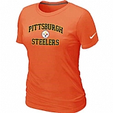 Pittsburgh Steelers Women's Heart & Soul Orange T-Shirt,baseball caps,new era cap wholesale,wholesale hats