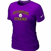 Pittsburgh Steelers Women's Heart & Soul Purple T-Shirt,baseball caps,new era cap wholesale,wholesale hats