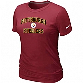 Pittsburgh Steelers Women's Heart & Soul Red T-Shirt,baseball caps,new era cap wholesale,wholesale hats