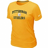 Pittsburgh Steelers Women's Heart & Soul Yellow T-Shirt,baseball caps,new era cap wholesale,wholesale hats