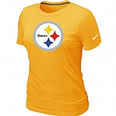 Pittsburgh Steelers Yellow Women's Logo T-Shirt,baseball caps,new era cap wholesale,wholesale hats