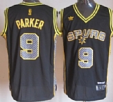 San Antonio Spurs #9 Tony Parker Black Electricity Fashion Jerseys,baseball caps,new era cap wholesale,wholesale hats