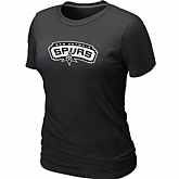 San Antonio Spurs Big & Tall Primary Logo Black Women's T-Shirt,baseball caps,new era cap wholesale,wholesale hats