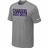 San Diego Charger Just Do It L.Grey T-Shirt,baseball caps,new era cap wholesale,wholesale hats