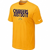 San Diego Charger Just Do It Yellow T-Shirt,baseball caps,new era cap wholesale,wholesale hats