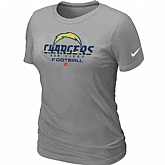 San Diego Charger L.Grey Women's Critical Victory T-Shirt,baseball caps,new era cap wholesale,wholesale hats