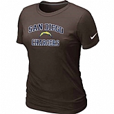 San Diego Charger Women's Heart & Soul Brown T-Shirt,baseball caps,new era cap wholesale,wholesale hats