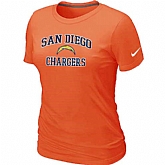 San Diego Charger Women's Heart & Soul Orange T-Shirt,baseball caps,new era cap wholesale,wholesale hats