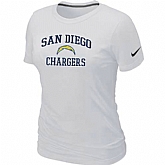 San Diego Charger Women's Heart & Soul White T-Shirt,baseball caps,new era cap wholesale,wholesale hats