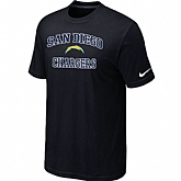 San Diego Chargers Heart & Soul Black T-Shirt,baseball caps,new era cap wholesale,wholesale hats