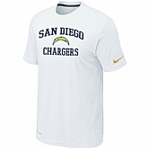 San Diego Chargers Heart & Soul White T-Shirt,baseball caps,new era cap wholesale,wholesale hats