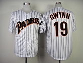 San Diego Padres #19 Tony Gwynn White Strip Throwback Jerseys,baseball caps,new era cap wholesale,wholesale hats