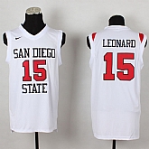 San Diego State University #15 Kawhi Leonard White Jerseys,baseball caps,new era cap wholesale,wholesale hats